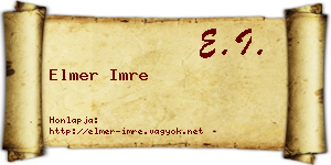 Elmer Imre névjegykártya